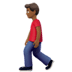 🚶🏾‍♂️ man walking: medium-dark skin tone display on Apple